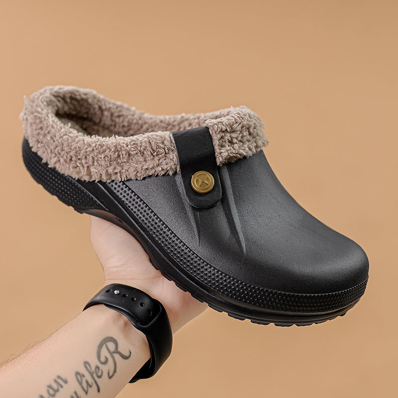 Winter Fleece-Lined Cotton Slippers