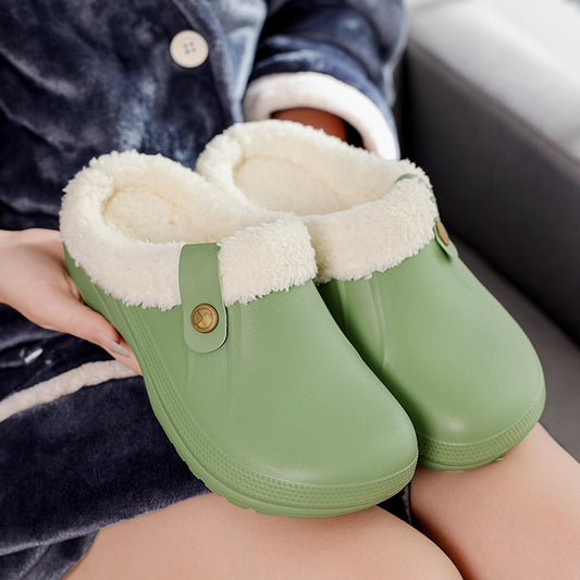 Winter Fleece-Lined Cotton Slippers