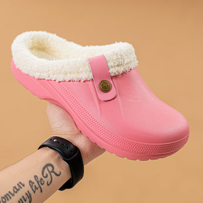 Winter Fleece-Lined Cotton Slippers