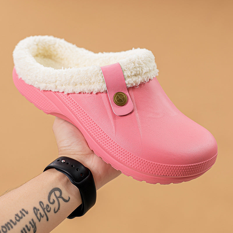 Winter Fleece-Lined Cotton Slippers