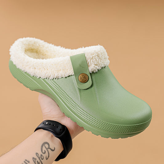 Winter Fleece-Lined Cotton Slippers