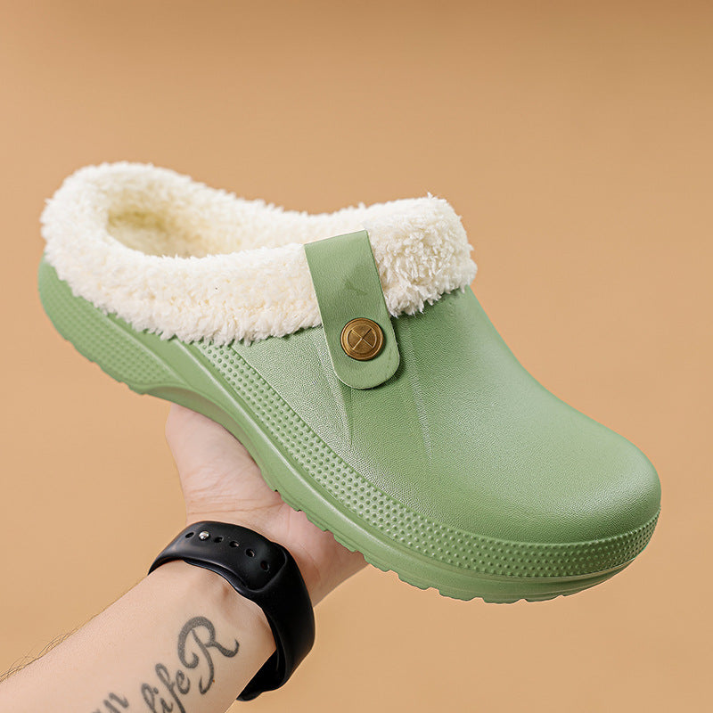 Winter Fleece-Lined Cotton Slippers