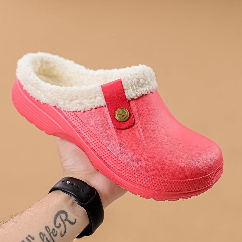 Winter Fleece-Lined Cotton Slippers