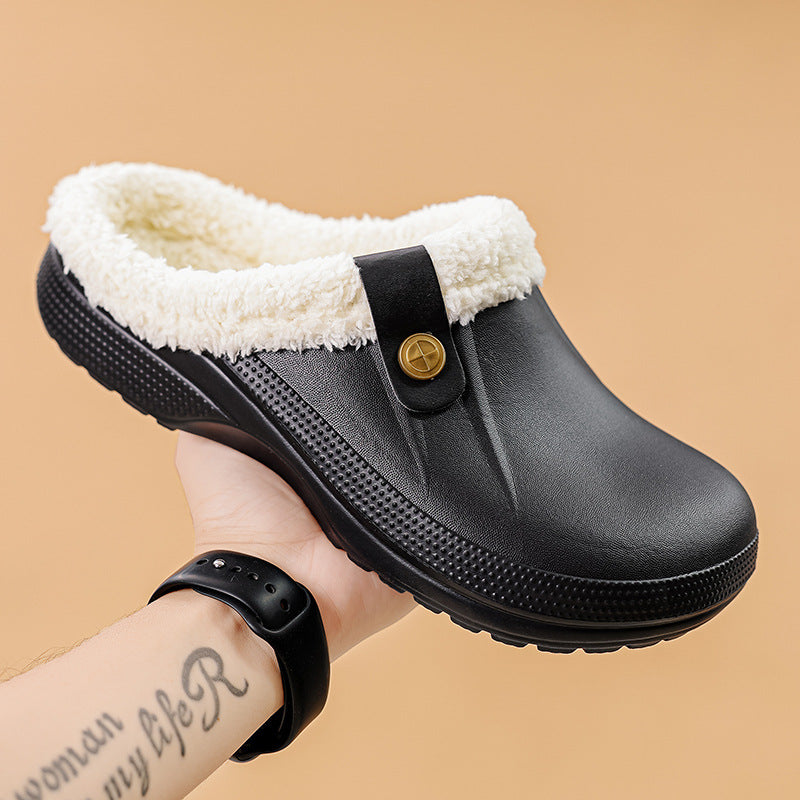 Winter Fleece-Lined Cotton Slippers