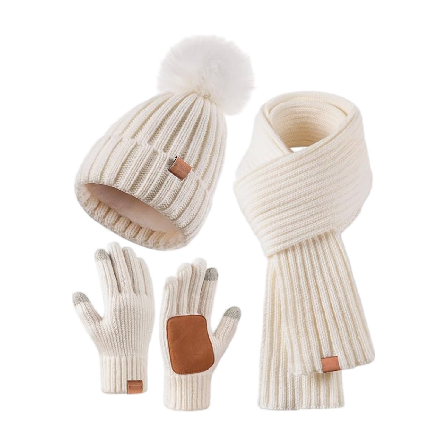 Winter Knitted Hat Scarf Gloves