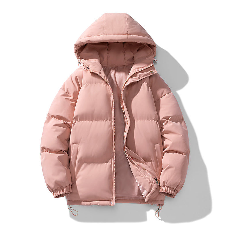 Winter men's hooded down jacket with down and cotton filling
