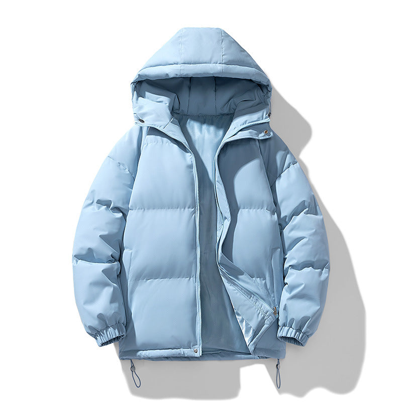 Winter men's hooded down jacket with down and cotton filling