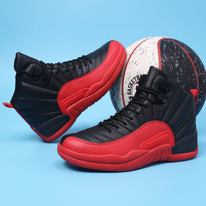 Winter men's white high-top sports super-fine shoes