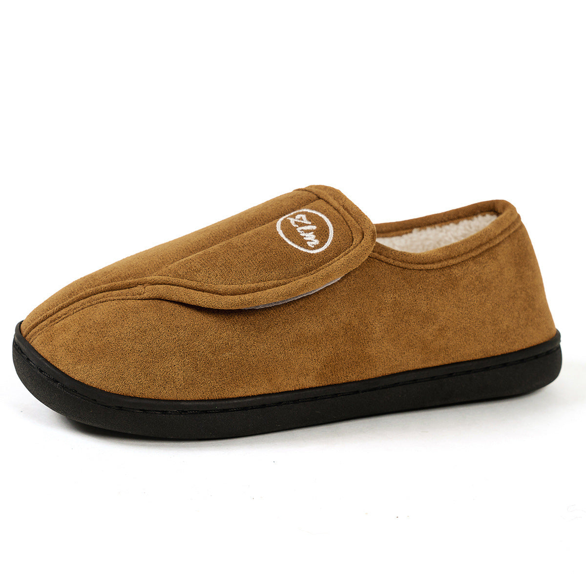 Winter Non-Slip Velcro Cotton Slippers Indoor Warm Furry Shoes