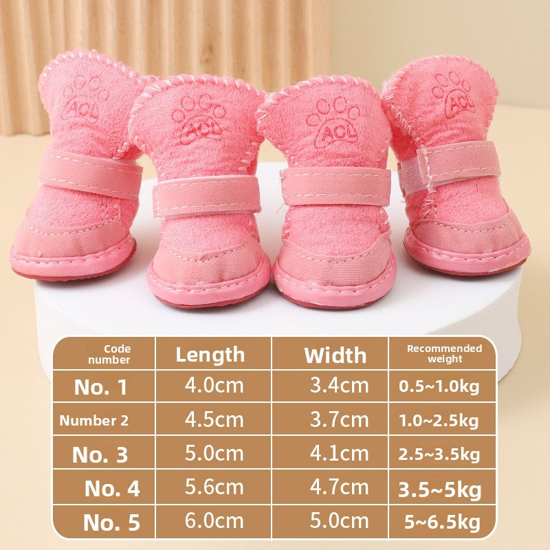 Winter Pet Dog Shoes Cotton Paw Protectors