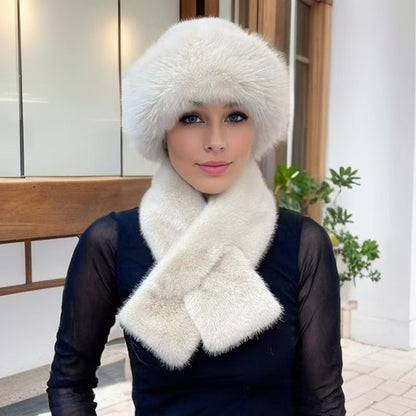 Winter Plush Hat and Scarf Set for Women
