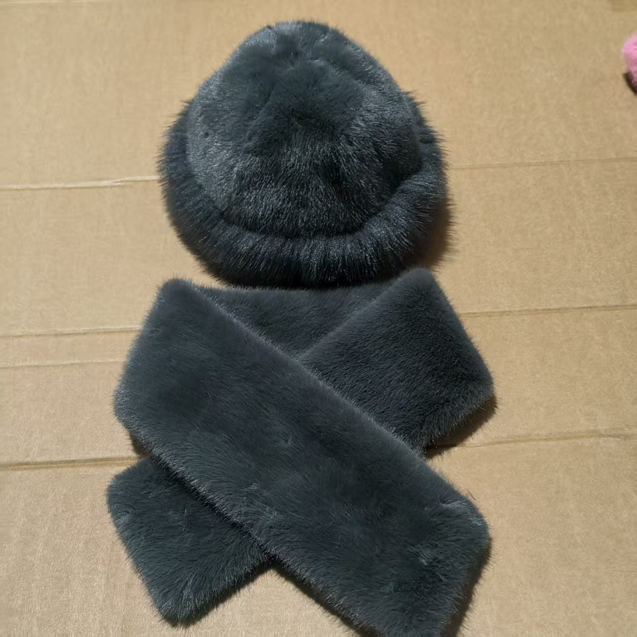 Winter Plush Hat and Scarf Set for Women