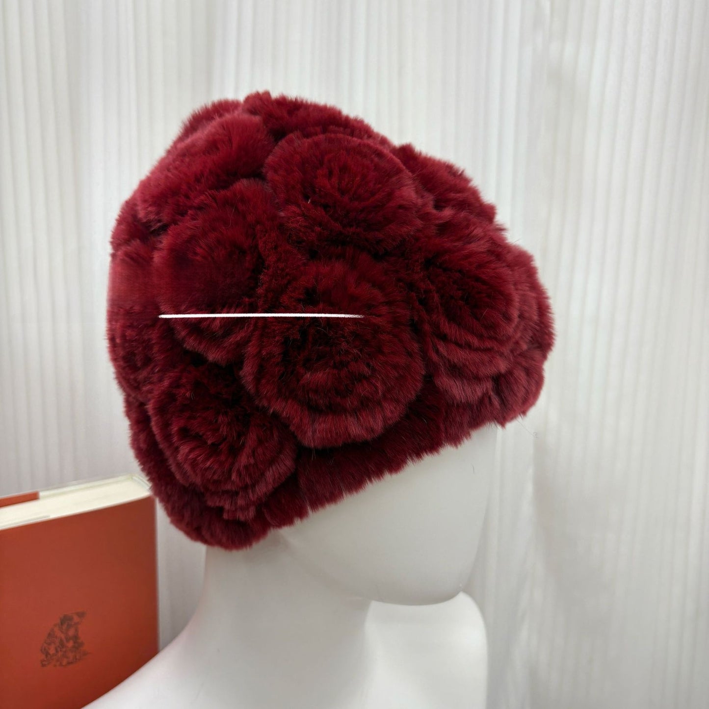 Winter Rabbit Fur Knitted Hat with Ear Protection