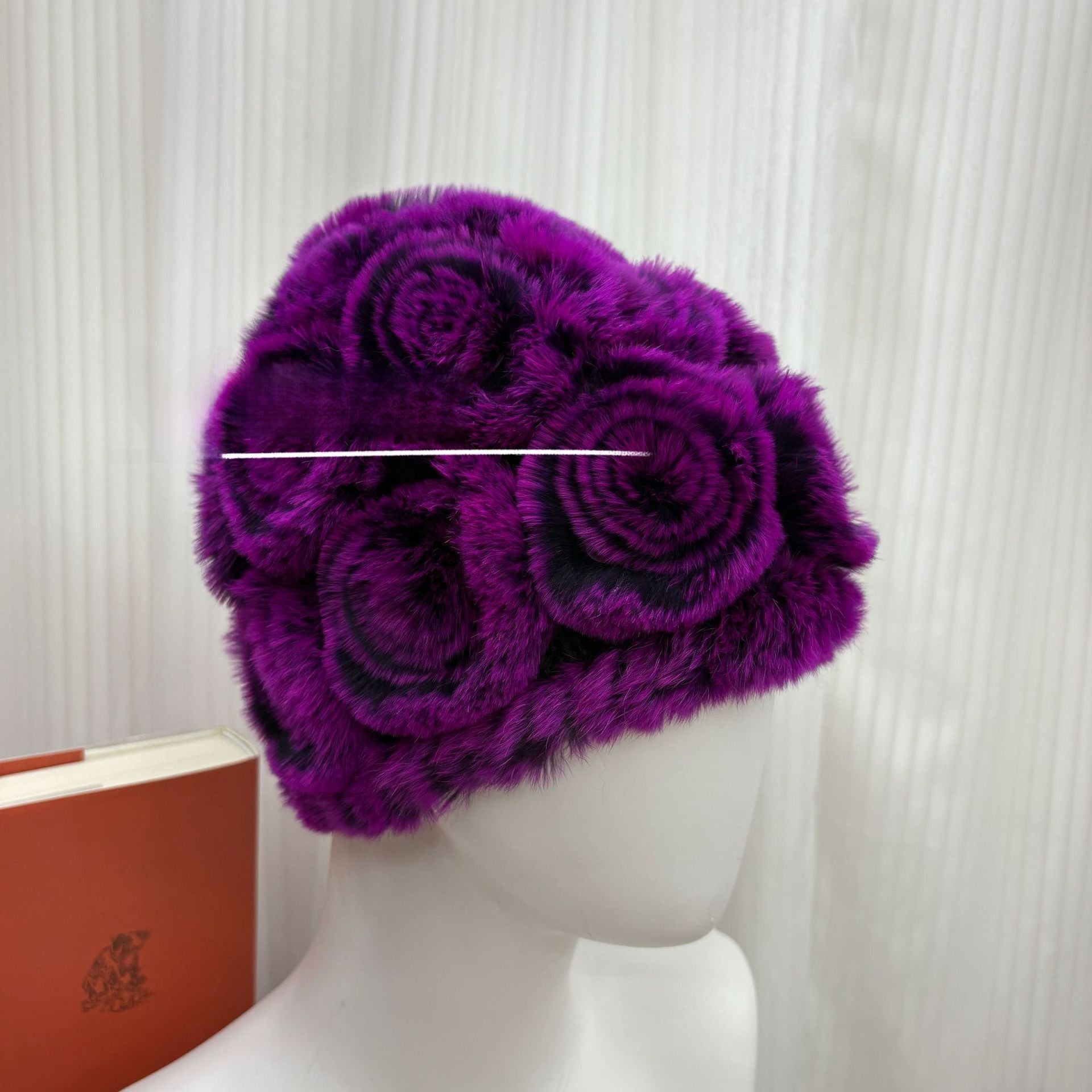 Winter Rabbit Fur Knitted Hat with Ear Protection