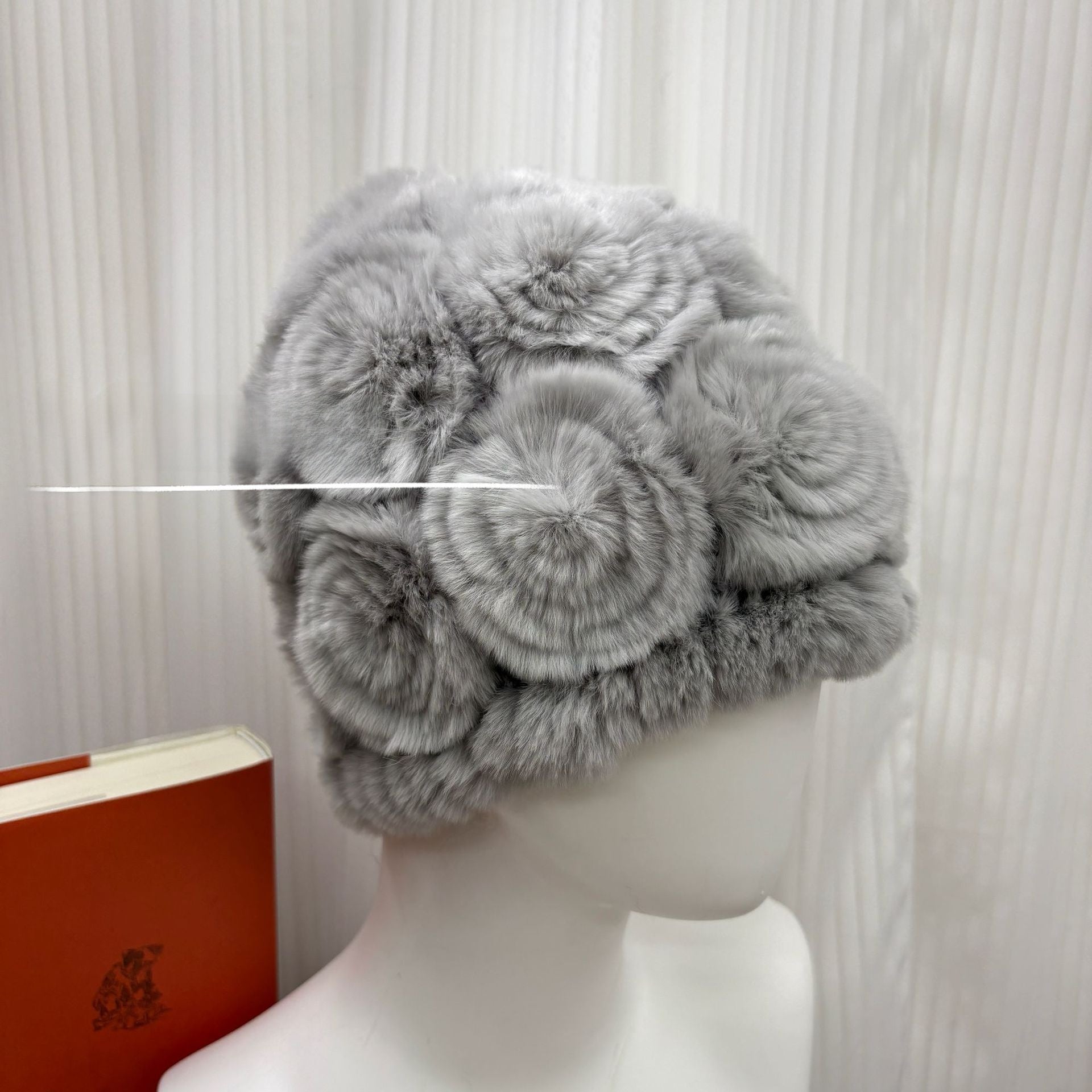 Winter Rabbit Fur Knitted Hat with Ear Protection