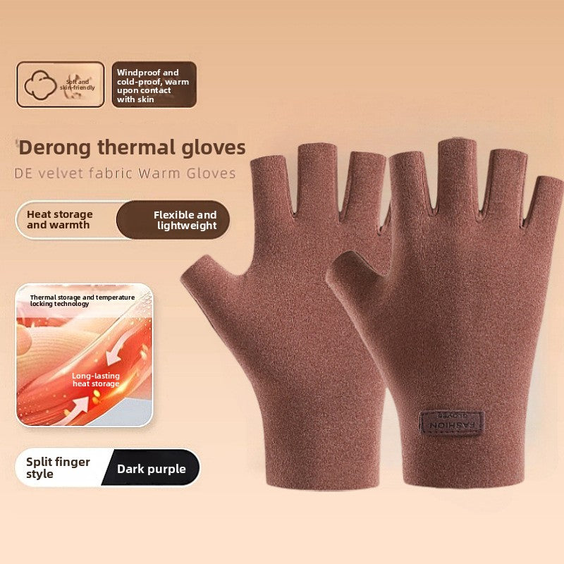 Winter Thermal Touchscreen Half Finger Gloves