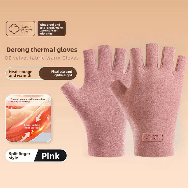 Winter Thermal Touchscreen Half Finger Gloves