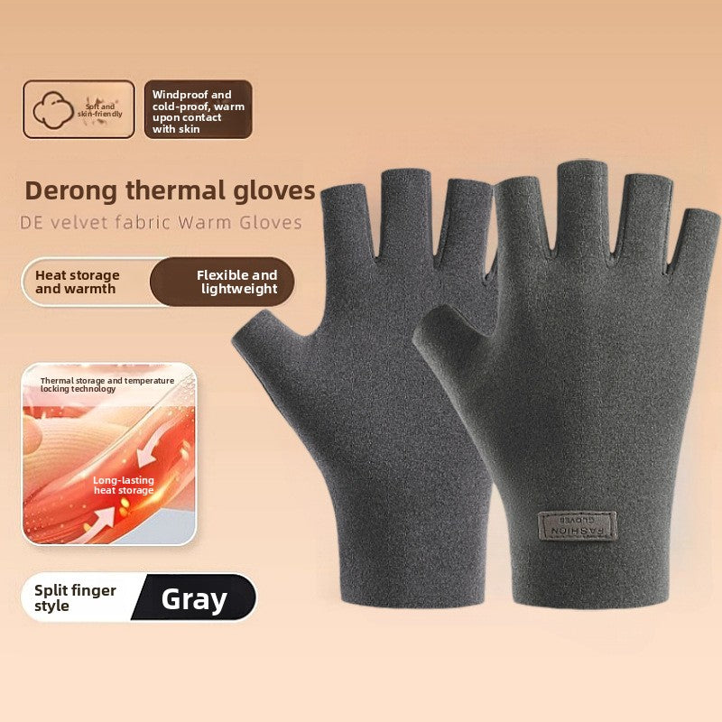 Winter Thermal Touchscreen Half Finger Gloves