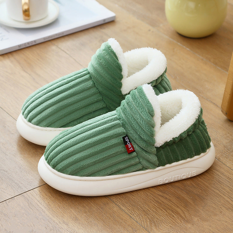 Winter Warm Cotton Shoes for Women Men Indoor Thick Soled