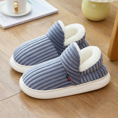 Winter Warm Cotton Shoes for Women Men Indoor Thick Soled