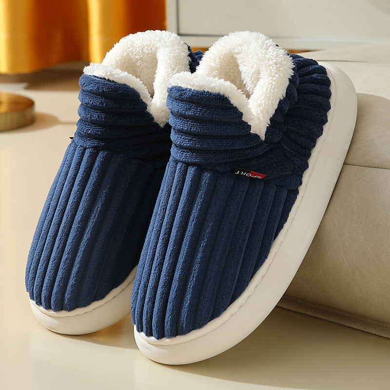 Winter Warm Cotton Shoes for Women Men Indoor Thick Soled