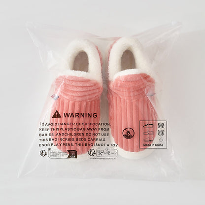 Winter Warm Cotton Shoes for Women Men Indoor Thick Soled