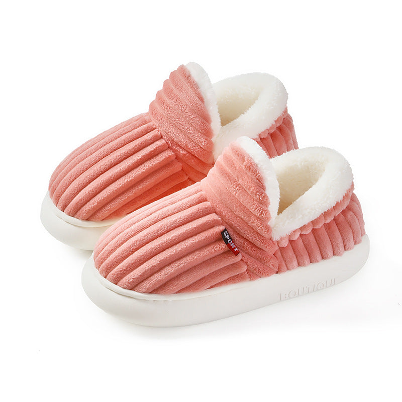 Winter Warm Cotton Shoes for Women Men Indoor Thick Soled