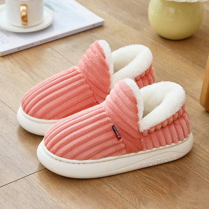 Winter Warm Cotton Shoes for Women Men Indoor Thick Soled