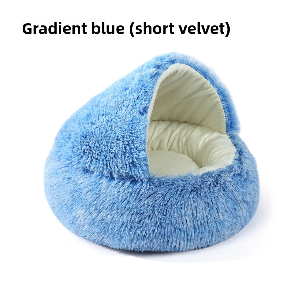 Winter warm shell semi-enclosed cat bed