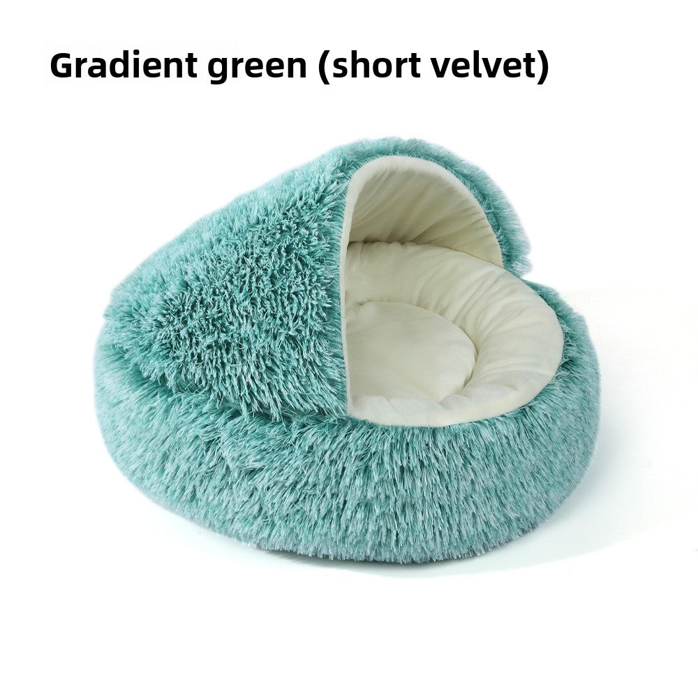 Winter warm shell semi-enclosed cat bed