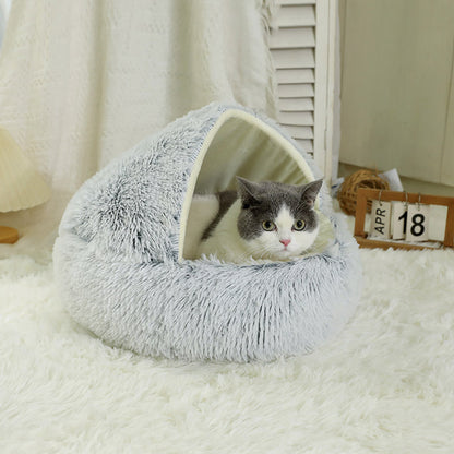 Winter warm shell semi-enclosed cat bed