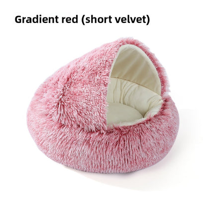 Winter warm shell semi-enclosed cat bed