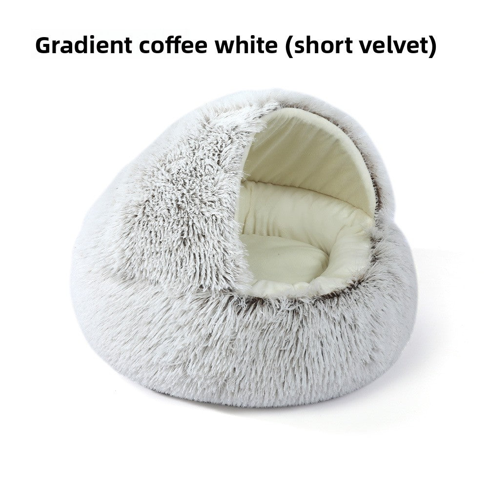 Winter warm shell semi-enclosed cat bed