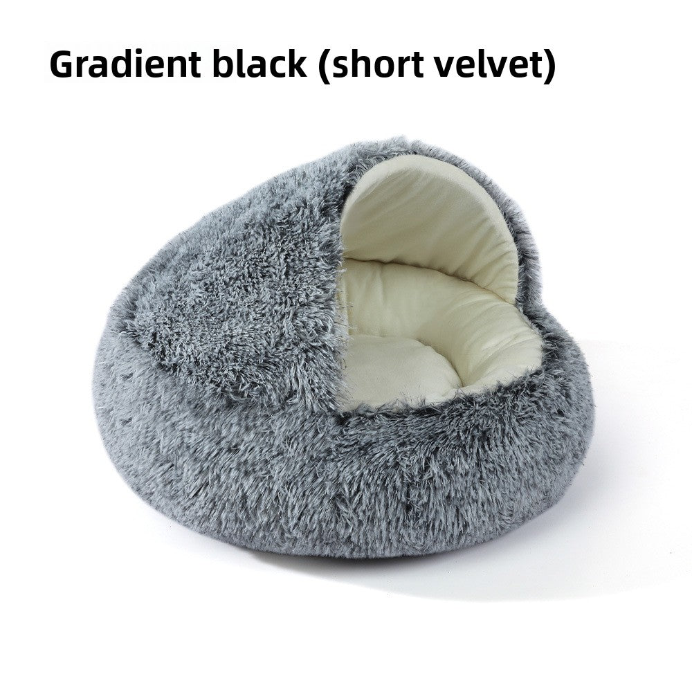 Winter warm shell semi-enclosed cat bed
