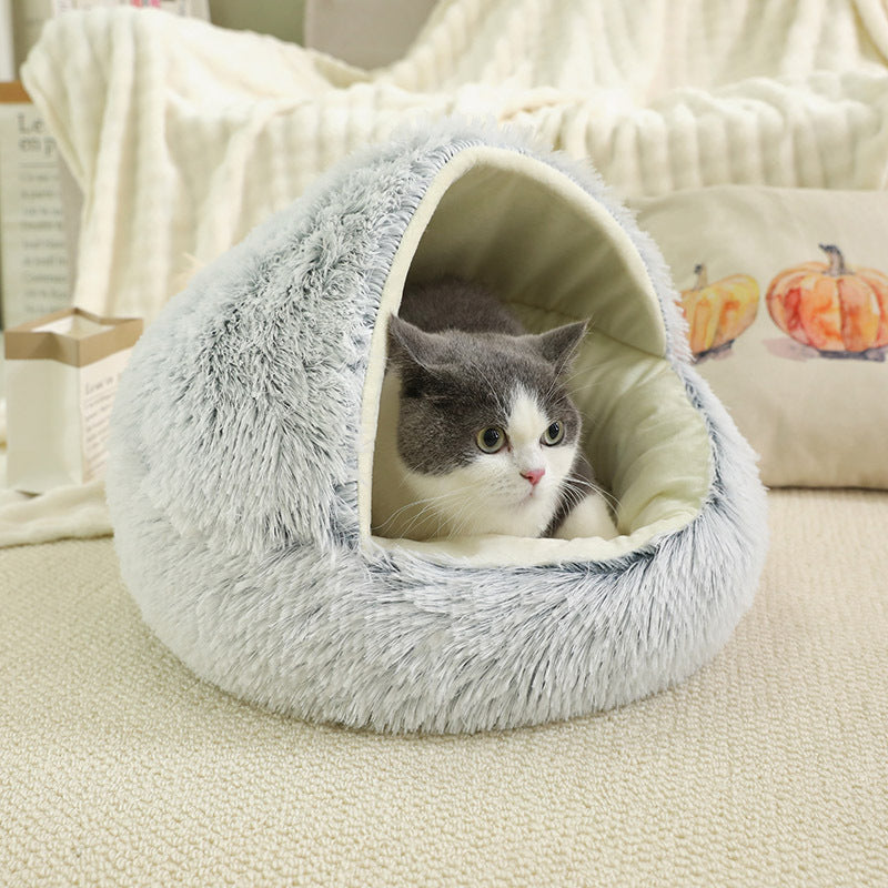 Winter warm shell semi-enclosed cat bed