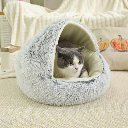 Winter warm shell semi-enclosed cat bed