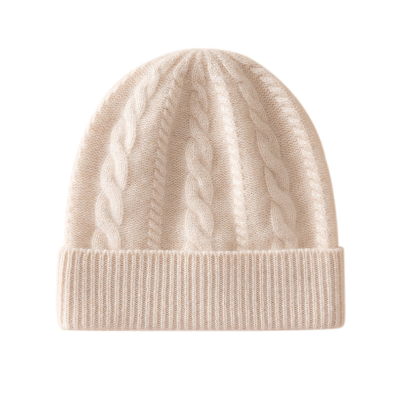Winter warm thick knitted wool hat