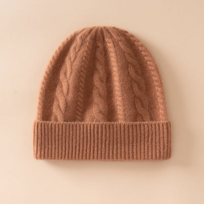 Winter warm thick knitted wool hat