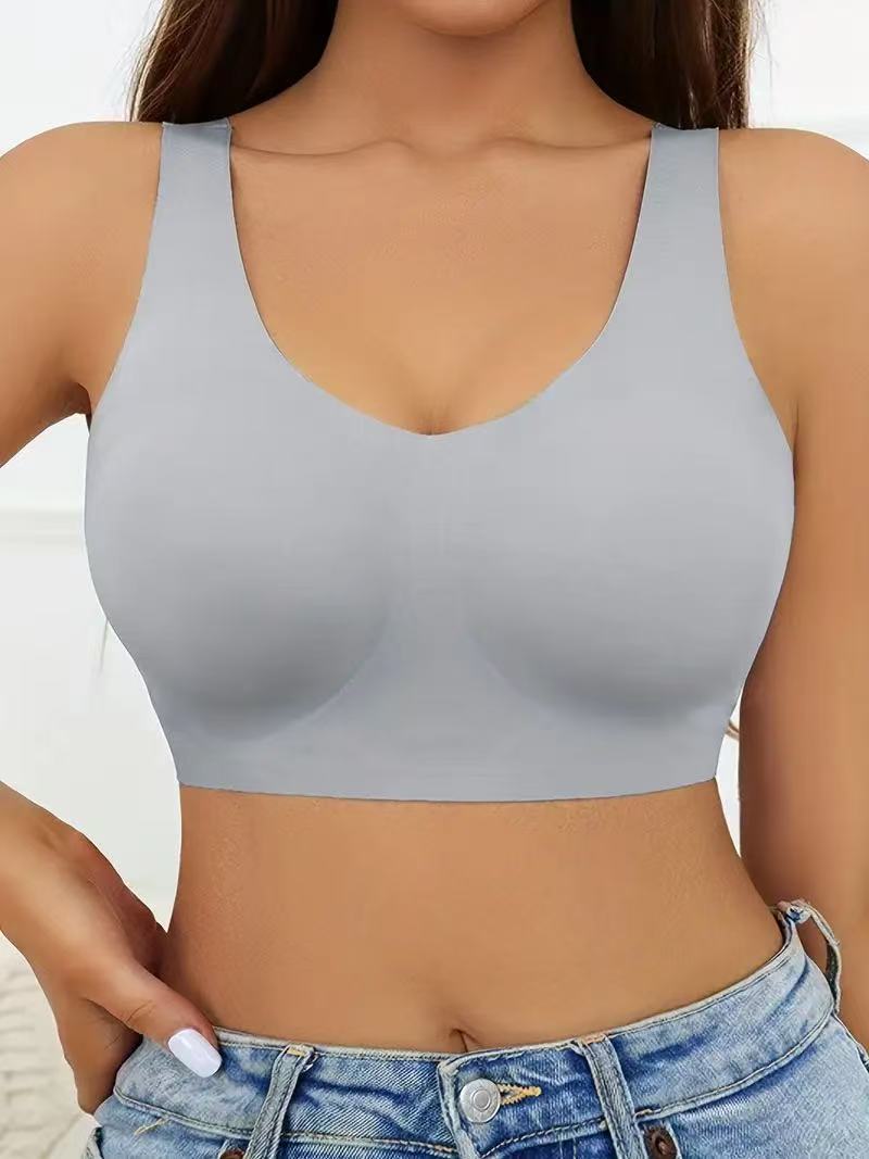 Wire-Free Cotton Bra with Halter Straps
