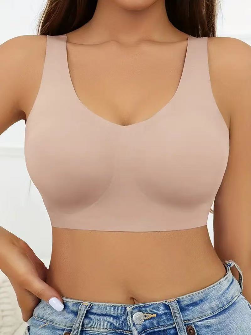Wire-Free Cotton Bra with Halter Straps