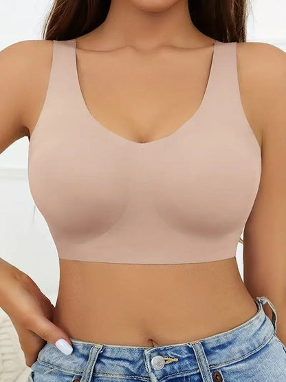 Wire-Free Cotton Bra with Halter Straps