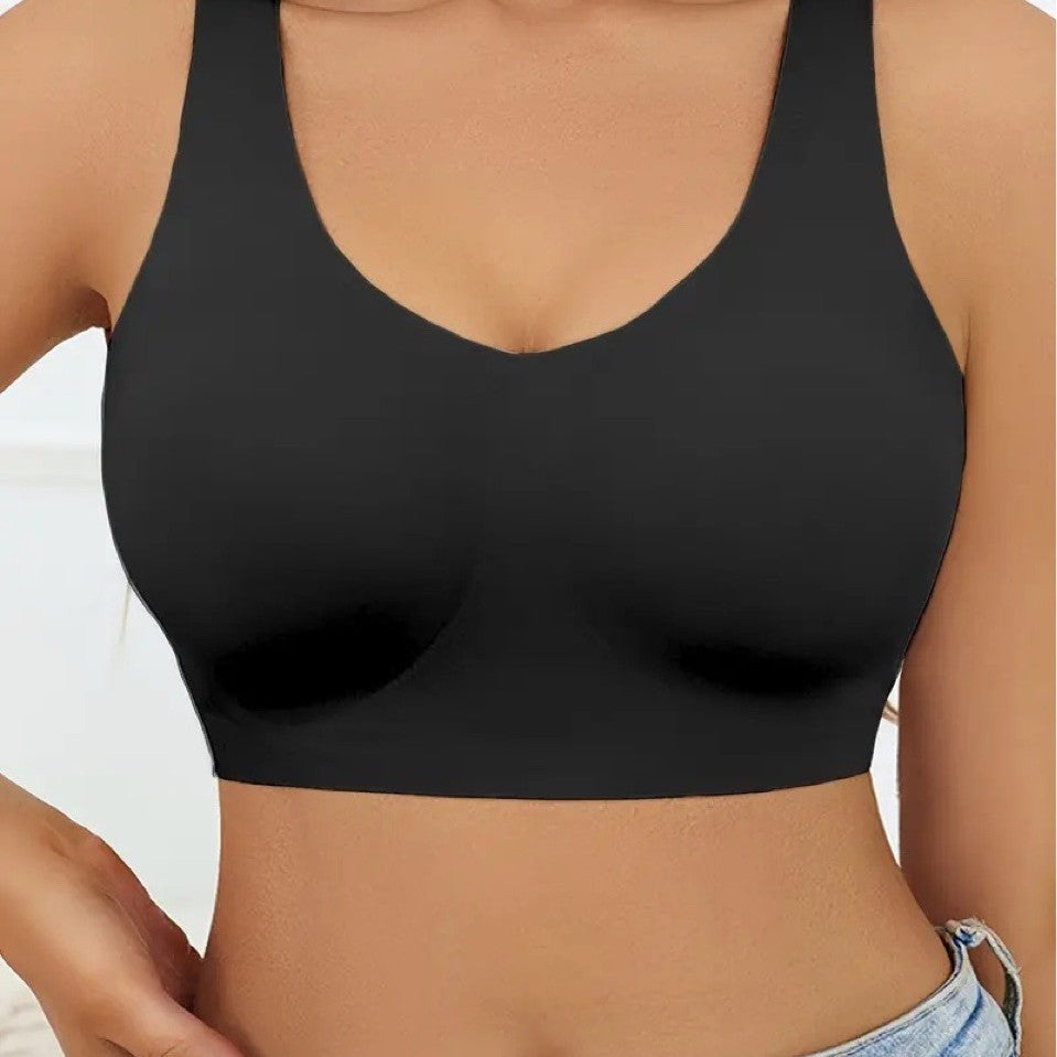 Wire-Free Cotton Bra with Halter Straps