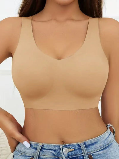 Wire-Free Cotton Bra with Halter Straps