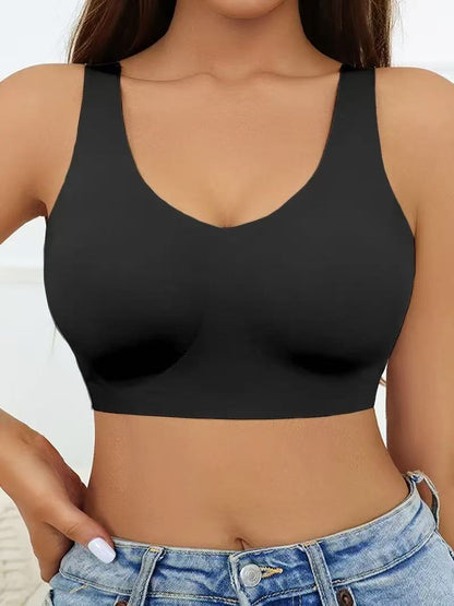 Wire-Free Cotton Bra with Halter Straps
