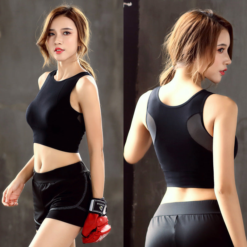 Wire-Free Mesh Sports Bra with Quick-Dry Feature