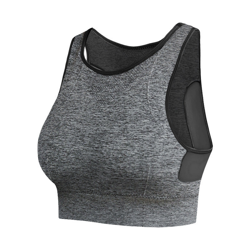 Wire-Free Mesh Sports Bra with Quick-Dry Feature