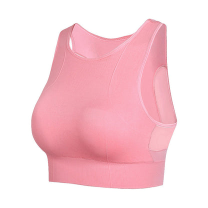 Wire-Free Mesh Sports Bra with Quick-Dry Feature