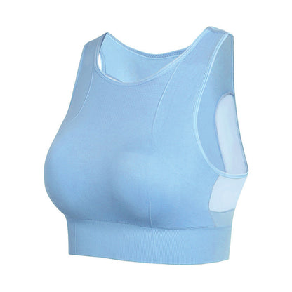 Wire-Free Mesh Sports Bra with Quick-Dry Feature