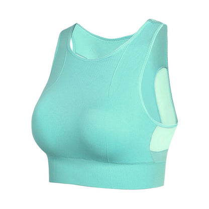 Wire-Free Mesh Sports Bra with Quick-Dry Feature