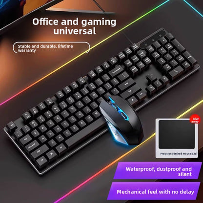 Wired keyboard mouse cover mute high color value